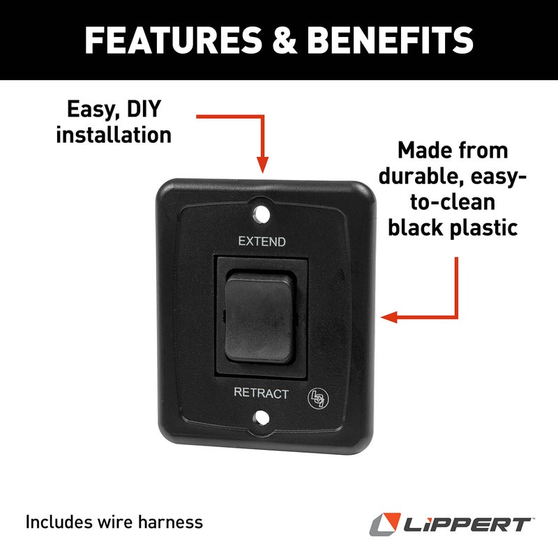 Solera 40 AMP Power RV Awning Interior Replacement Switch Kit and Plate â€” Extends Awning with Push of a Button - Durable Plastic Construction - Easy-to-Install Kit - Includes Harness â€” 308474 - Image 3